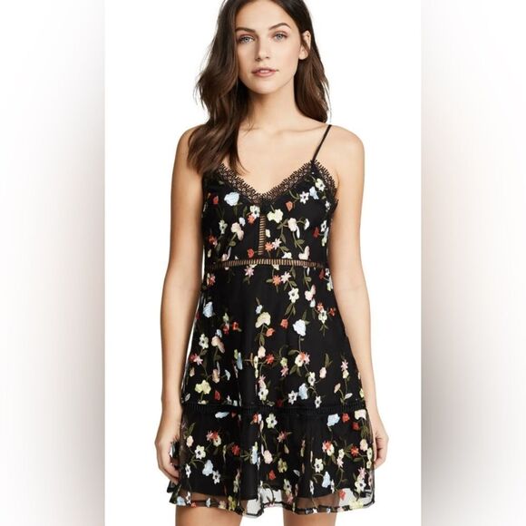 BB Dakota Black and Red Spaghetti Strap Mini Dress - Picture 1 of 13